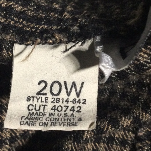 BRIGGS New York Tan snd Black Checkered pants with elastic waist band - Picture 4 of 16